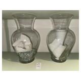 Lot of 2 glass floral vases