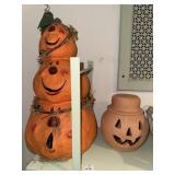 Lot of 2 Pumpkin Decor
