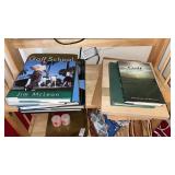 Golf Books, Candles, and Glue Gun