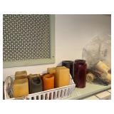 Lot of wax pillar candles