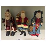 Lot of 3 santa figures