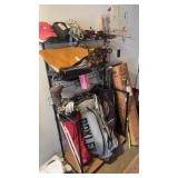 Metal black shelving unit (no contents)