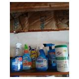 Lot of misc household chemicals Lysol etc