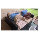 4 Pc Wicker Patio Set W Ceramic Side Table