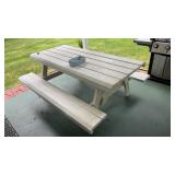 White Wooden Picnic Table