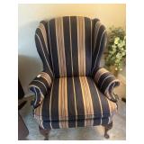 Vintage Queen Anne-style wingback armchair