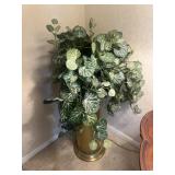 Polished brass cylinder planter