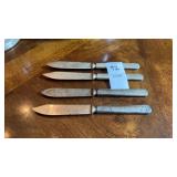 Set of 4 Coin Silver Triple Plate Knives