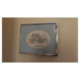 Pictures and Clock in Bathroom