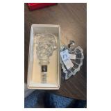 Glass Leaf Tray and Wine Stopper