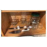 Lot of Christmas Glasses and Knives