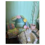 Lot of Easter decor and bird bath