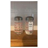 Pink Stripe MCM Salt and Pepper Shakers