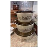 Vintage Pyrex Homestead Brown Casserole set