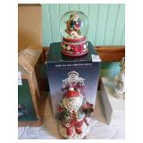 Santa music box and snow globe