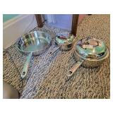 2 stainless steel pot & 1 frying pan