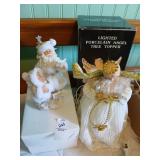 Angel tree topper and santa figure