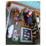 Christmas figure lot, mini nativity set, tractor