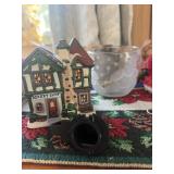 Lot of assorted Christmas decor, bells, candles,