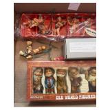 Lot of old wood figures, etc
