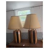Wooden and smoked glass lantern vintage table