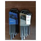 Set of GRIP SAE and metric allen wrenches