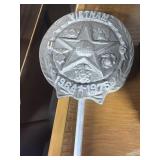 Vietnam war veteran memorial grave marker/flag