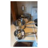 Set of 3 T Fal Cooking Pots W Lids