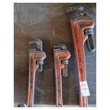 Ridgid USA pipe wrench lot 1-18' and 2-10'