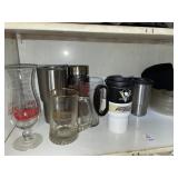 Glassware mugs & variety shelf lot