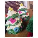 Christmas decor lot, tree banks, etc