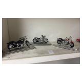 Lot of 3 Small Harley Davidson Bikes