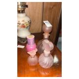 Lot of Frosted Pink Perfume Bottles