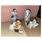 Vintage porcelain dogs figurines * some bone