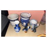 Lot of Blue and White Stoneware
