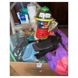 M & Mï¿½s candy dispenser, gloves & variety box lot