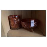 Set of 2 Carnival Glass Dishes