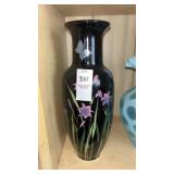 Vintage Black Floral Vase