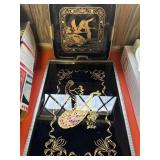 Oriental serving trays with gold details