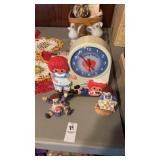 Raggedy Ann Clock and Figures