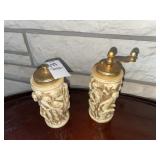 Vintage Carved Alabaster Acciaio Temperato