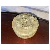 Vintage hand-carved soapstone or jade trinket box
