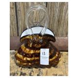 Murano- style tortoiseshell leopard glass purse