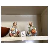 Japan stamped Asian elderly figurines