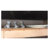 Plate and Glass Duck Trinkets
