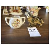Miniature cat and cup decor