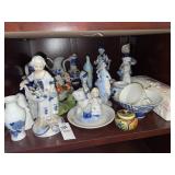Vintage porcelain figurines & vases- variety