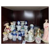 Vintage porcelain figurines & vases- variety