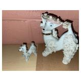 2 Vintage Japan ceramic spaghetti poodle