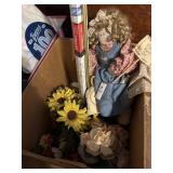 Lot of floral, doll decor and curtain rods